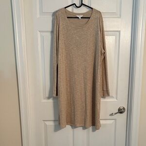 Time & Tru Casual Tunic Tan Long Sleeve Dress